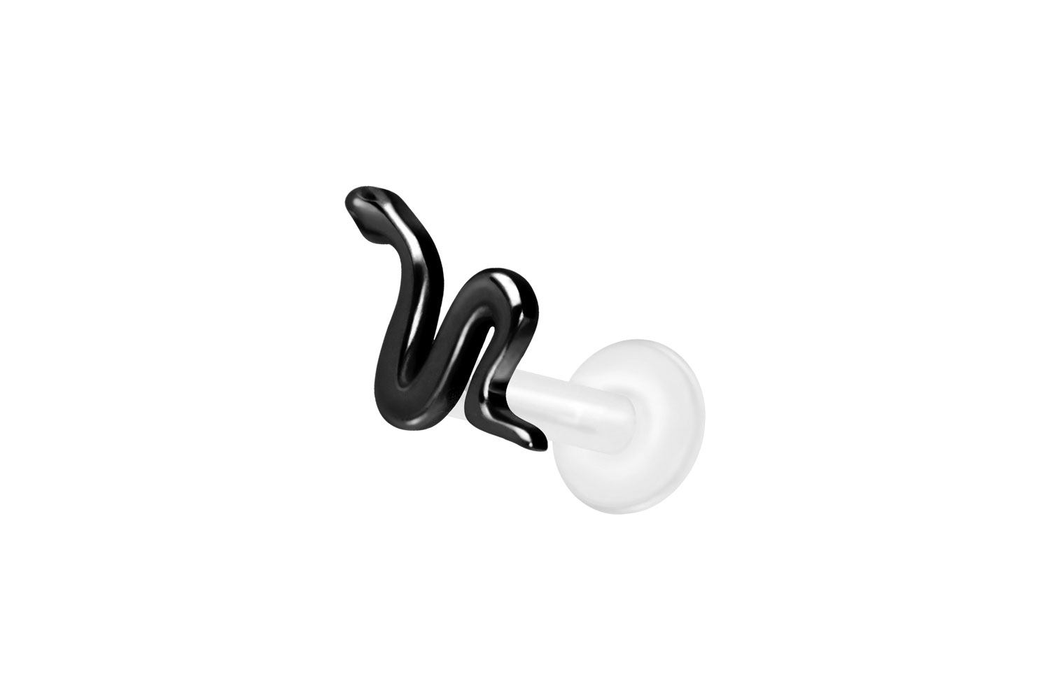 PTFE Labret Piercing mit Innengewinde + Titan-Aufsatz SCHLANGE